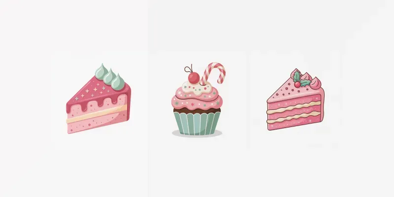 Cute Pink Christmas Cakes generated by undefined