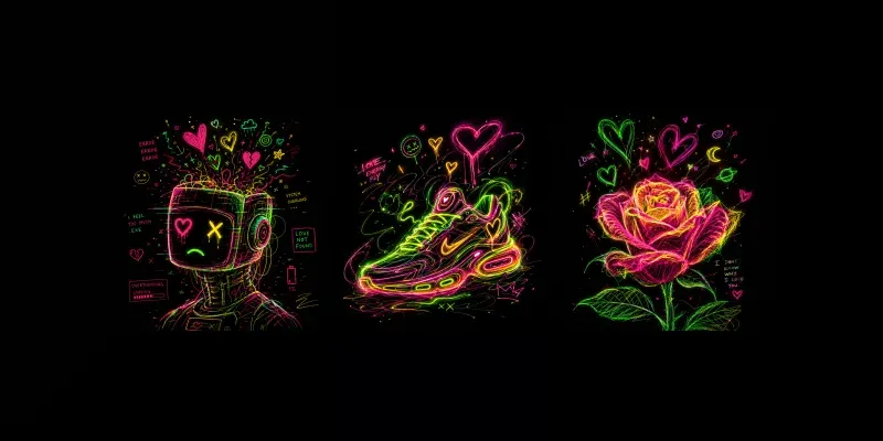 Neon Scribble Soul Art generated by undefined