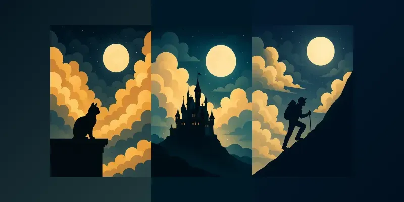 Midnight Gold Silhouettes generated by undefined