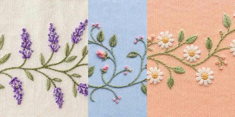 Floral Vine Hand Embroidery Patterns generated by undefined