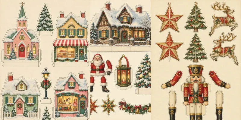 Vintage Christmas Paper Cutouts