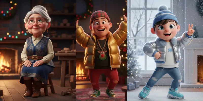 Pixar Christmas Character Makers generated by undefined