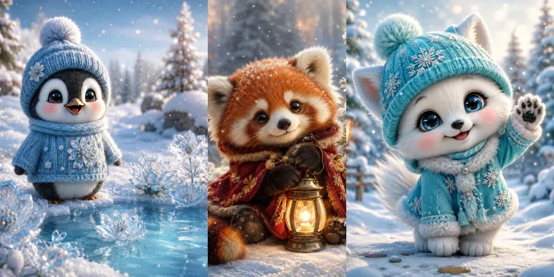 Whimsical Winter Animal Magics generated by undefined