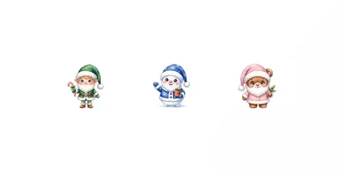 Chibi Watercolor Santa Claus Cliparts generated by gemini-image