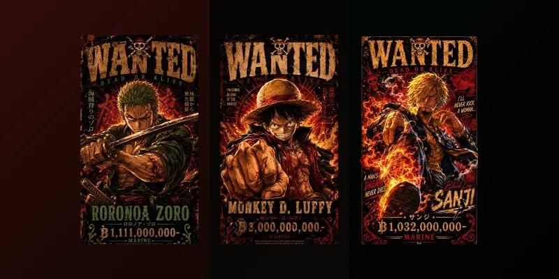 Gritty Anime Wanted Posters generated by undefined