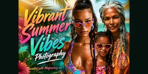 Free Neon Resort Fashion Editorials generated by midjourney