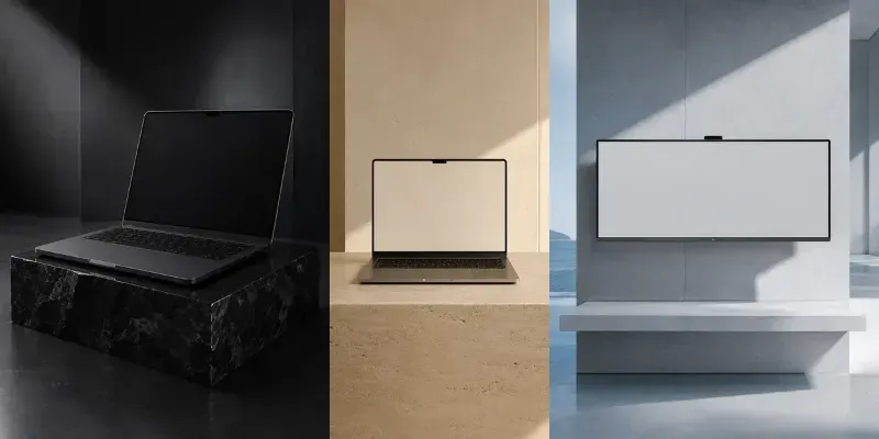 Ultra Minimalist Tech Laptop Mockups generated by undefined