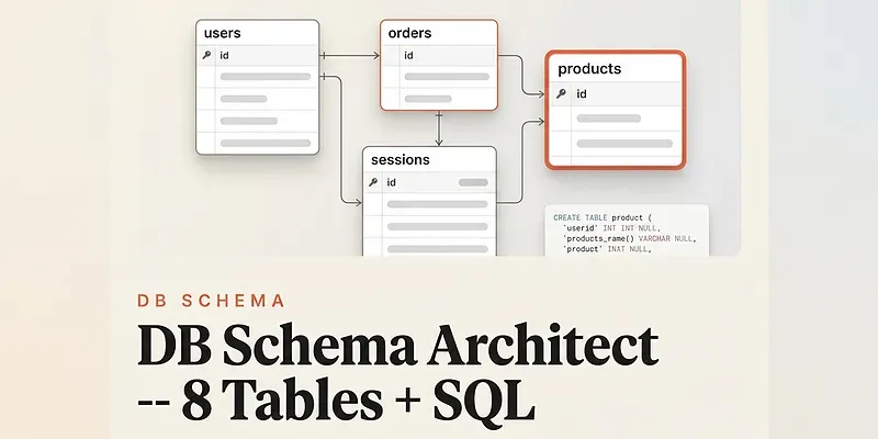 Db Schema Architect 8 Tables Sql generated by undefined
