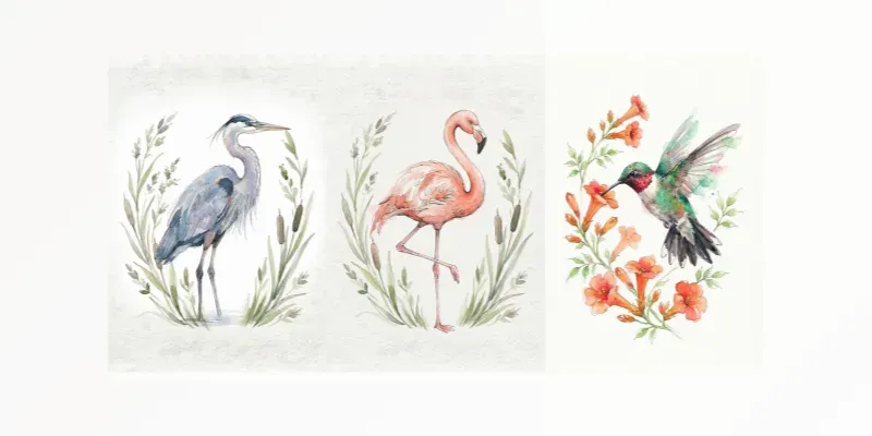 Watercolor Wild Bird Cliparts generated by undefined