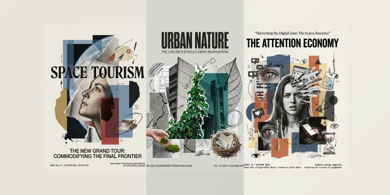 Editorial Collage Cover Makers generated by undefined