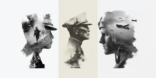 Military Double Exposure Portraits generated by midjourney