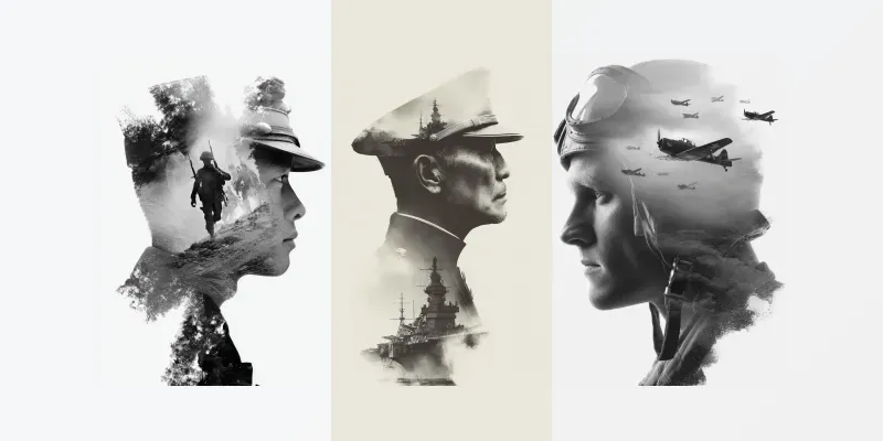 Military Double Exposure Portraits generated by undefined