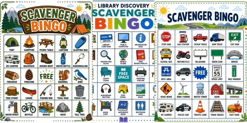 Bingo Scavenger Hunt Printables generated by undefined
