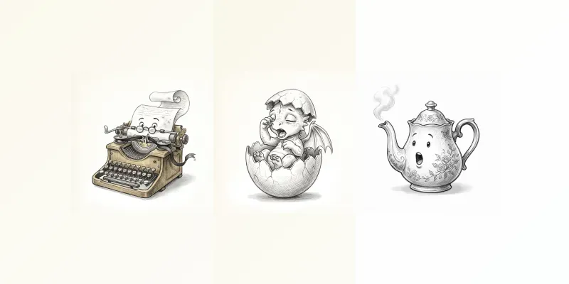 Whimsical Pencil Sketches generated by undefined