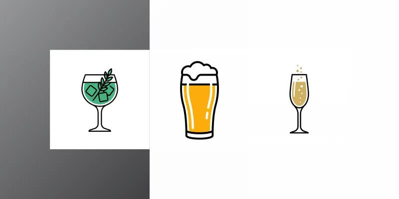 Minimalist Vector Beverage Icons generated by undefined