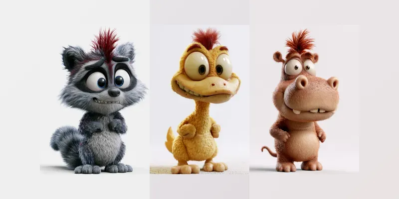 Cute 3D Animal Stickers generated by undefined