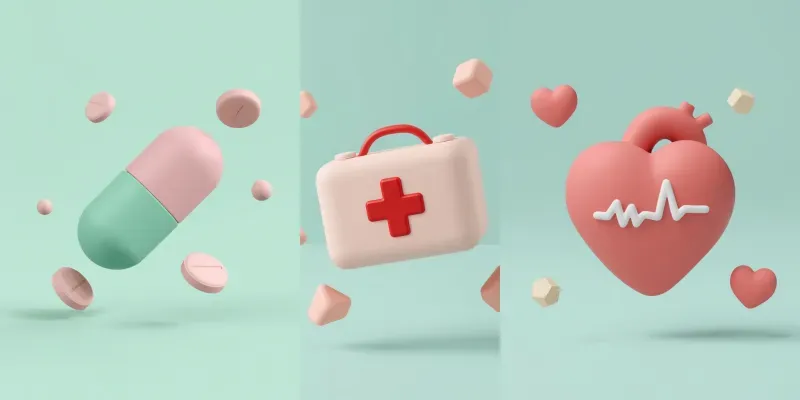 3D Minimalist Clay Medical Icons generated by undefined