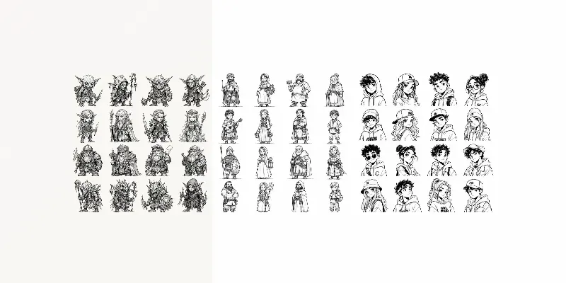 Quirky Character Grid Generator generated by undefined