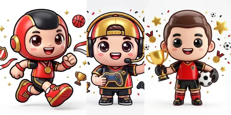 Cute Champion Chibi Sports Mascots generated by undefined