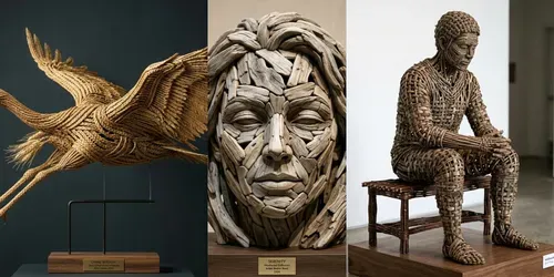 Organic Sculptural Form Portraits generated by gemini-image