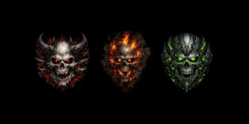 Dark Gothic Skull Tshirt Graphics generated by undefined