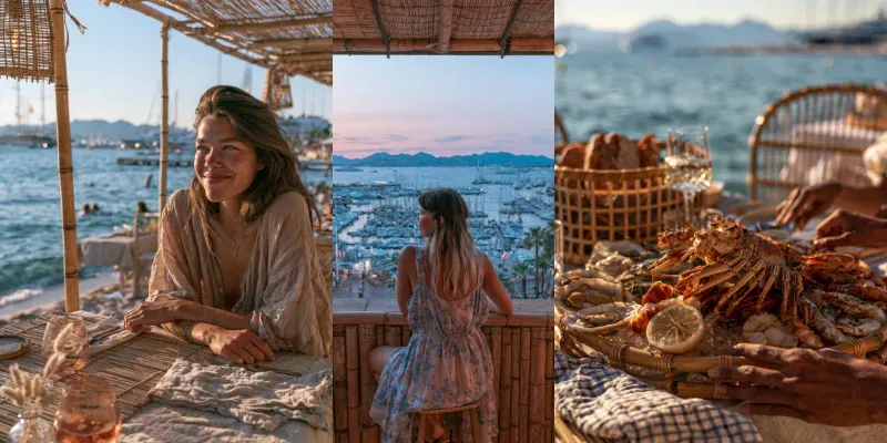 Cannes Coastal Dining Inspiration Shots generated by undefined