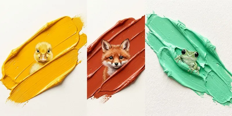 Impasto Baby Animal Wall Art generated by undefined