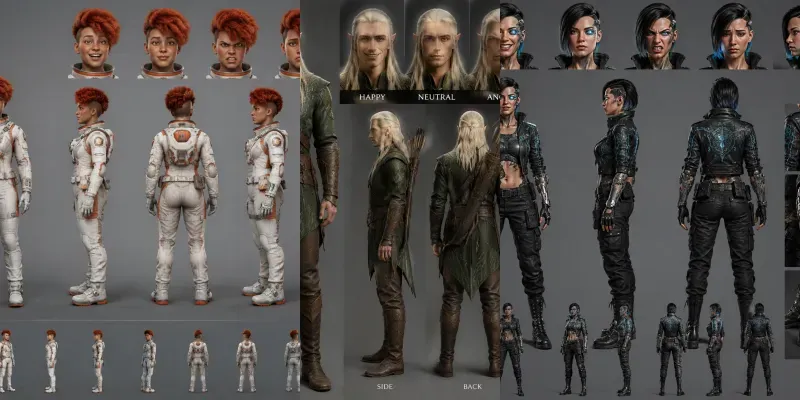 Character Design Turnaround Sheets generated by undefined