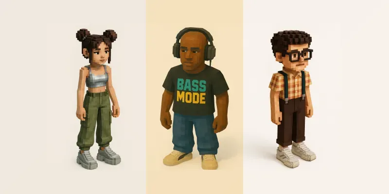 Retro Voxel Characters generated by undefined