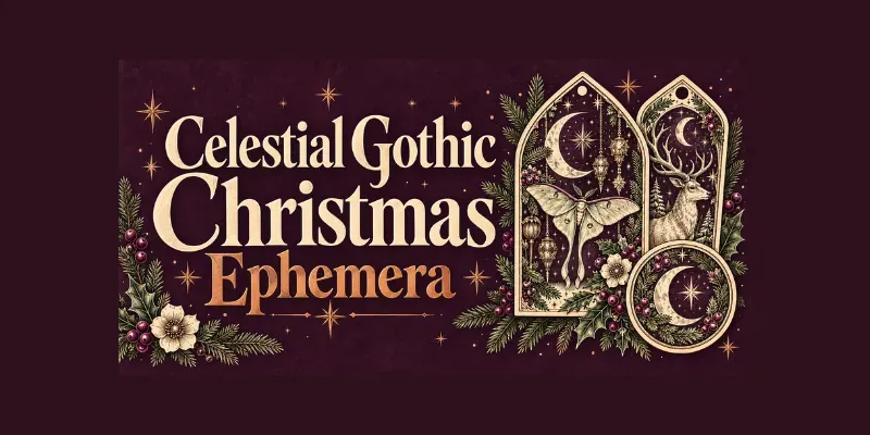 Celestial Gothic Christmas Ephemera