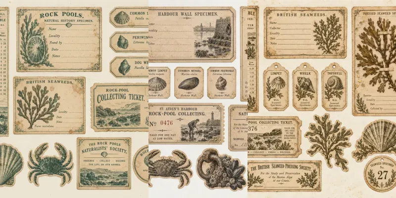 Seaside Naturalist Ephemera Sheets