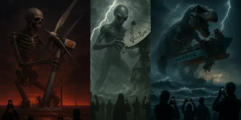 Apocalyptic Giants With Brands generated by undefined