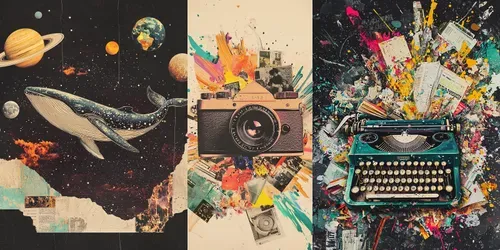 Surreal Vintage Collage Posters generated by midjourney