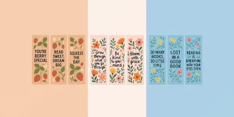 Cozy Inspirational Botanical Bookmarks generated by undefined