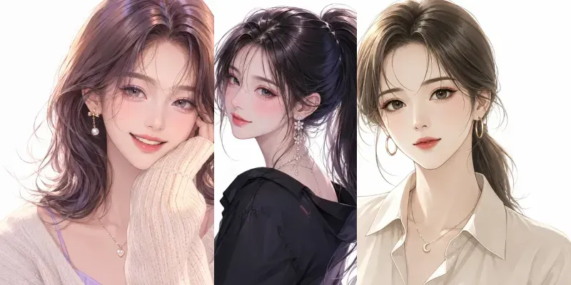 Cute Manhwa Girls generated by undefined