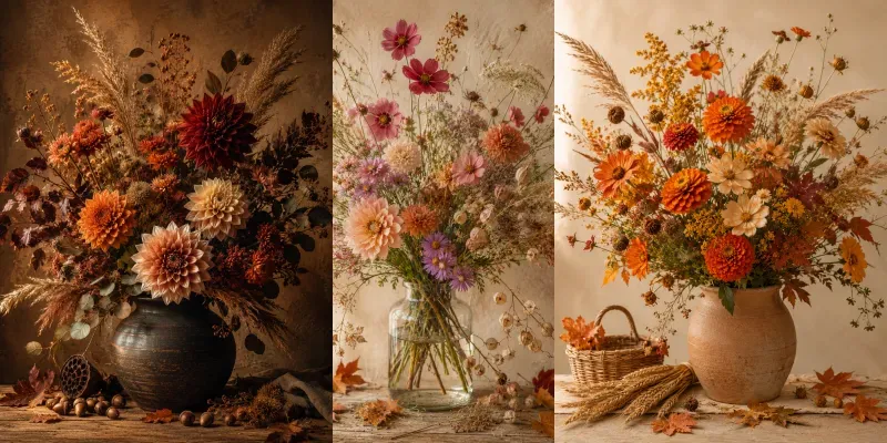Autumn Wildflower Still Lifes generated by undefined