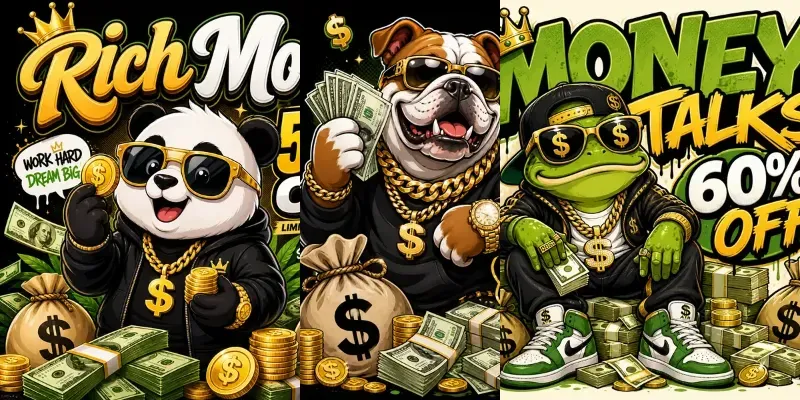 Cartoon Money Mascots generated by undefined