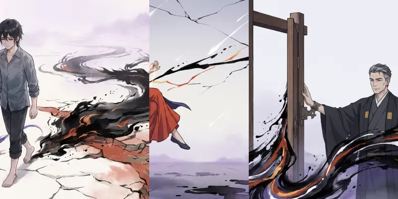 Cinematic Dark Ink Anime Worlds
