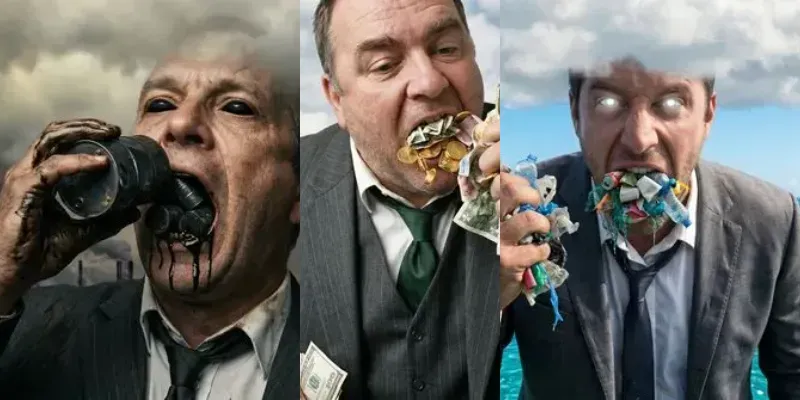 Surreal Human Greed Consumption Packs generated by undefined