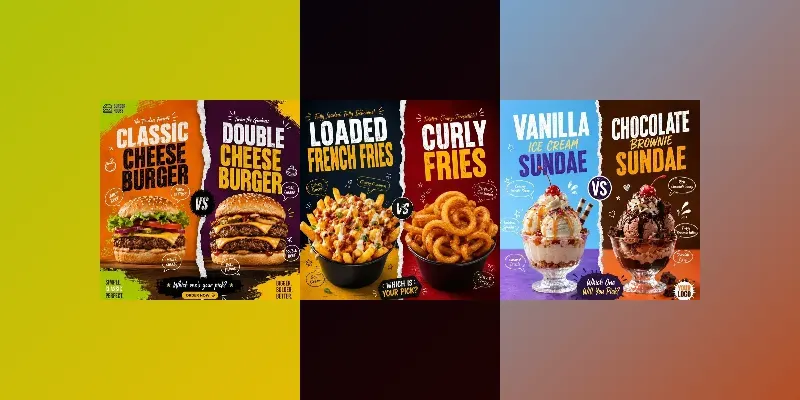 Split Food Choice Social Poster Pack generated by undefined