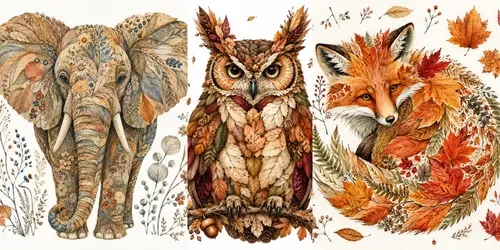 Autumn Botanical Animal Art generated by chatgpt-image