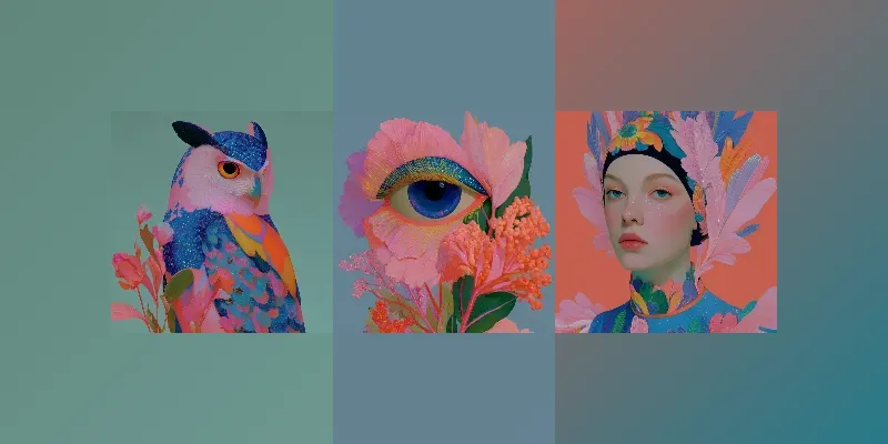 Color Pop Botanical Portraits generated by undefined
