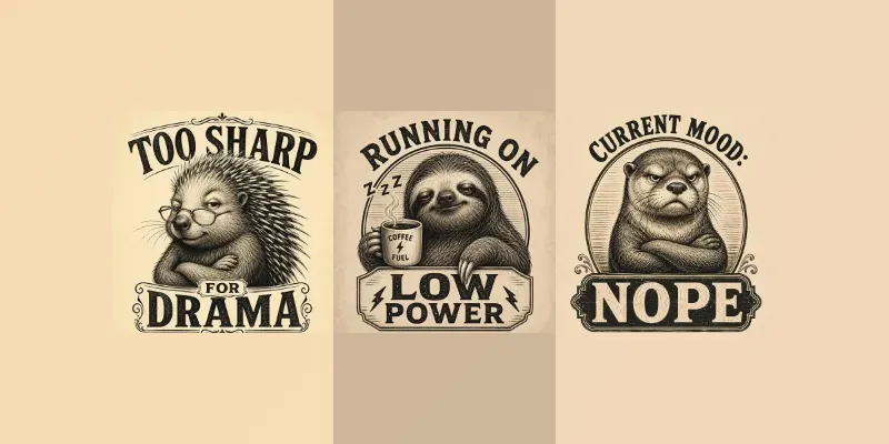 Vintage Animal Quote Tshirt Designs generated by undefined