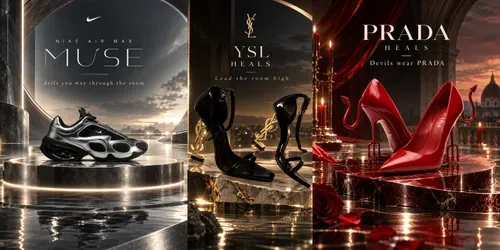 Futuristic Luxury Shoe Ads generated by chatgpt-image