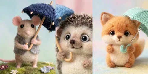 Woolfelt Mini Animal Series generated by gemini-image