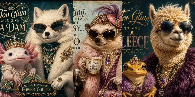Glamorous Animal Attitude Posters generated by undefined