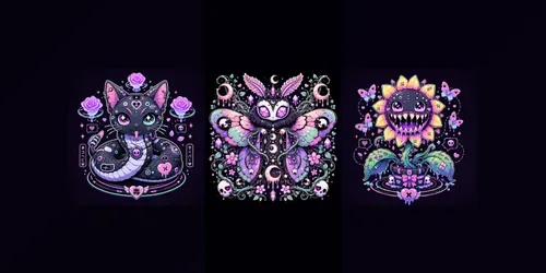Creepy Kawaii Sticker Creatures generated by chatgpt-image