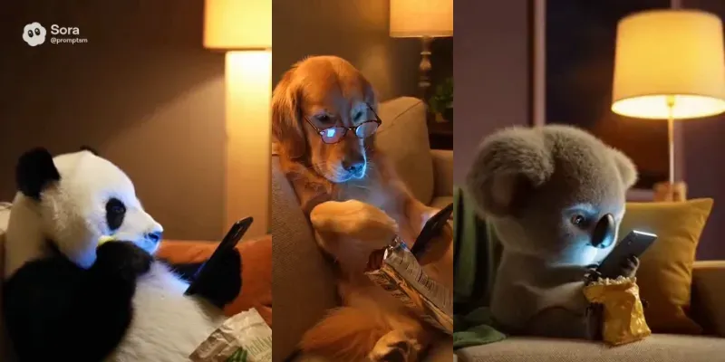 Lazy Animals Scrolling Snacking generated by undefined