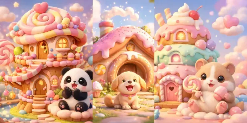Cute Pastel Baby Fantasy Houses generated by undefined