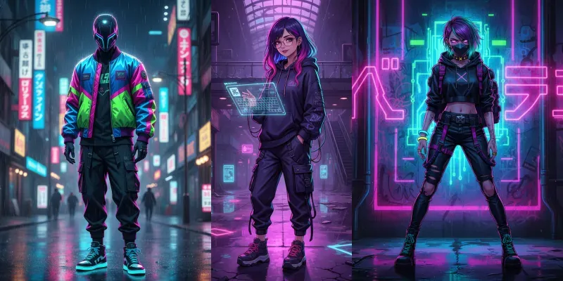 Neon Streetwear Anime Portrait Generators generated by undefined